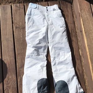 White snow pants